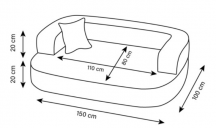 ortopedick pelech, sofa pro psa LOTTE velikost XXL tyrkys 4 - pohled 2 - www.shopdog.cz